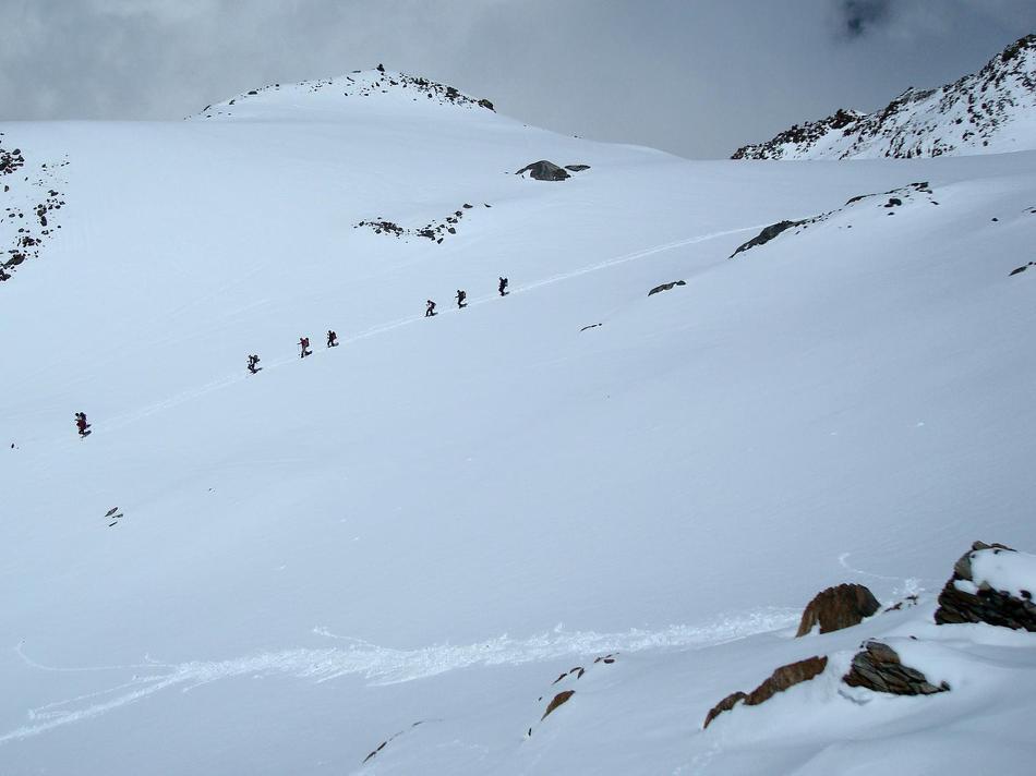 Trek down from Mont Blanc -  Photo: Neill Prothero