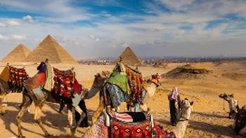 Pyramids of Giza near Cairo