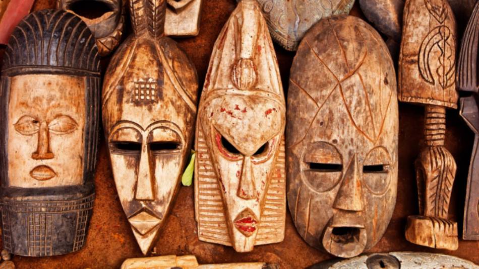 Masks in Accra local market