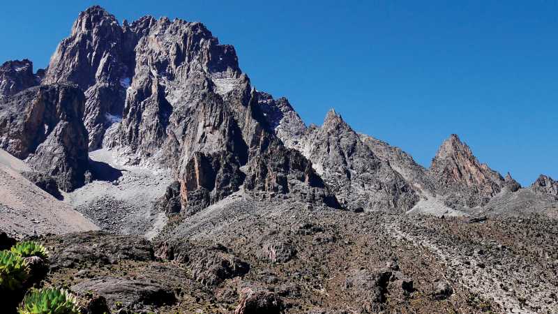 Breathtaking scenery as we trek through Mackinders Valley - Twin Peaks of Africa, Kenya