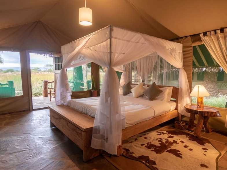 Interior of the rooms at the Kibo Safari Camp