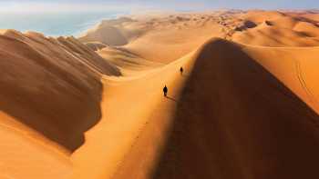 Sossusvlei Desert Namibia Africa,Peter Walton Climbing the sand dunes of Sossusvlei
