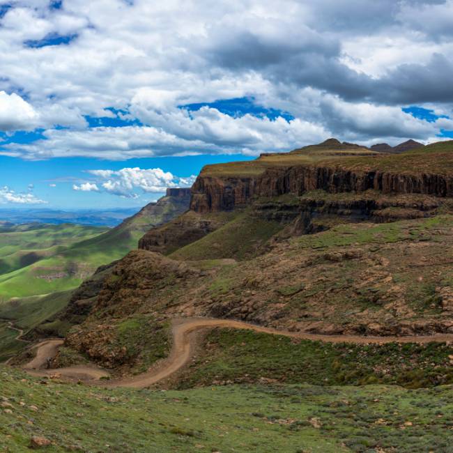 The green valley of Drakensberg in South Africa

