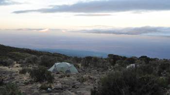 Camping on the slopes of Kilimanjaro