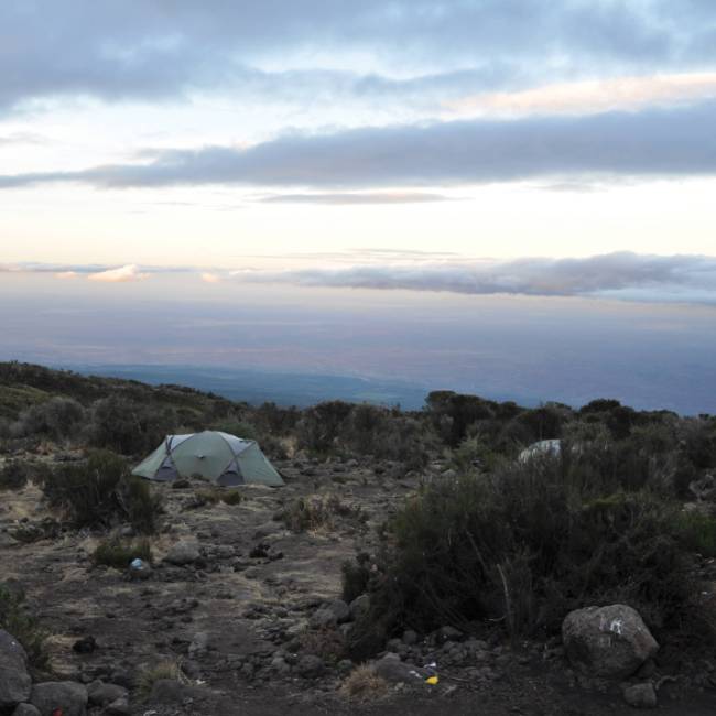 Camping on the slopes of Kilimanjaro | Peter Brooke