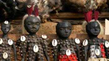 shutterstock_396281386,Shutterstock Voodoo dolls in a local market in Togo