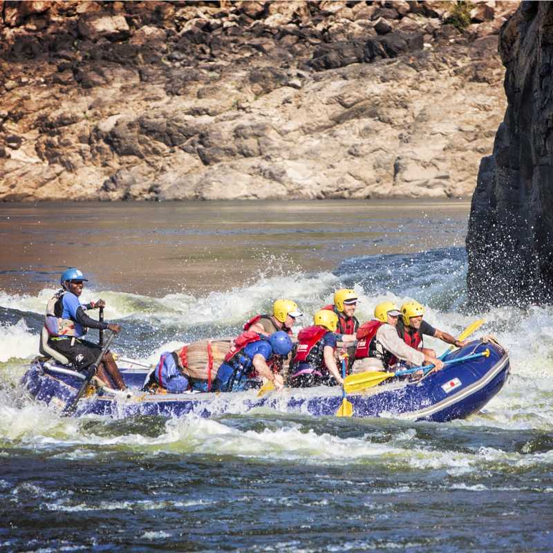 Whitewater rafting through the Batoka Gorge on the Zambezi River