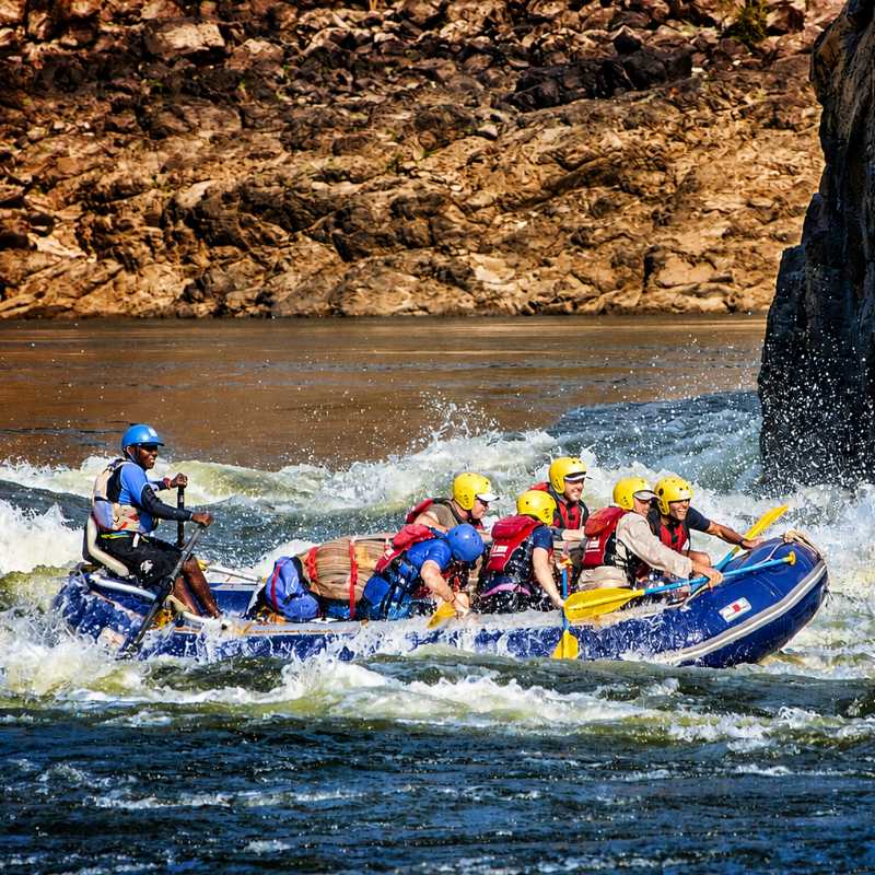 Whitewater rafting through the Batoka Gorge on the Zambezi River