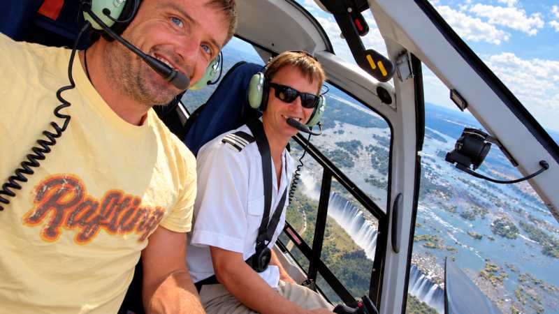 Scenic helicopter flight above the Batoka Gorge and Zambezi River - Zambezi River: Whitewater Rafting & Safari, Zambia