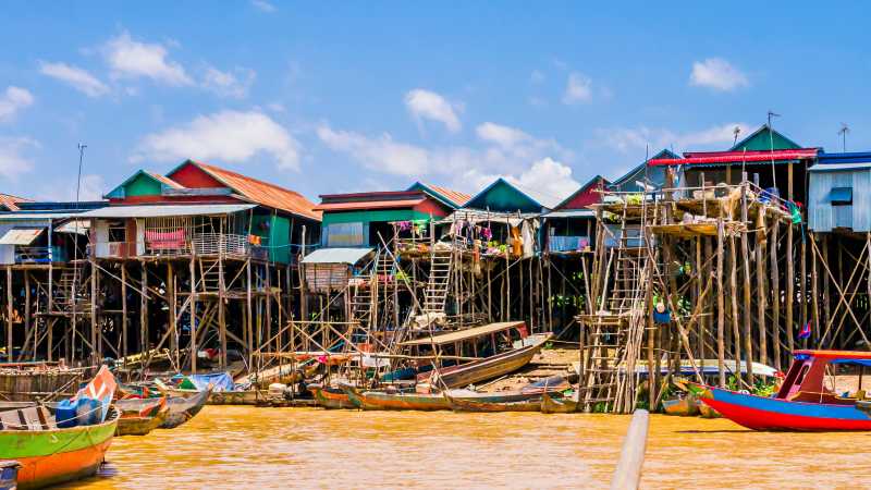Stilted village on the Tonle Sap, Cambodia