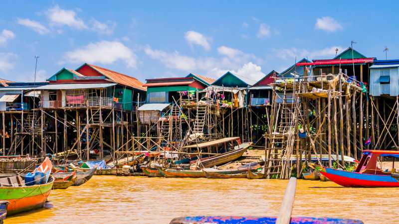 Stilted village on the Tonle Sap, Cambodia