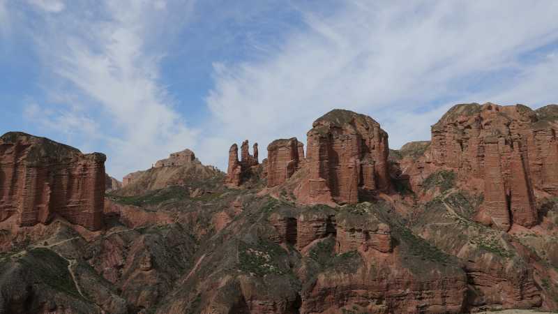 The towering rock formations of Binggou Danxia Geopark - Western Silk Road: Chengdu to Jiayuguan, China