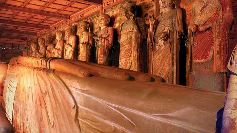 The 900 year old reclining Buddha at Dafo Temple, Zhangye. - Western Silk Road: Chengdu to Jiayuguan, China
