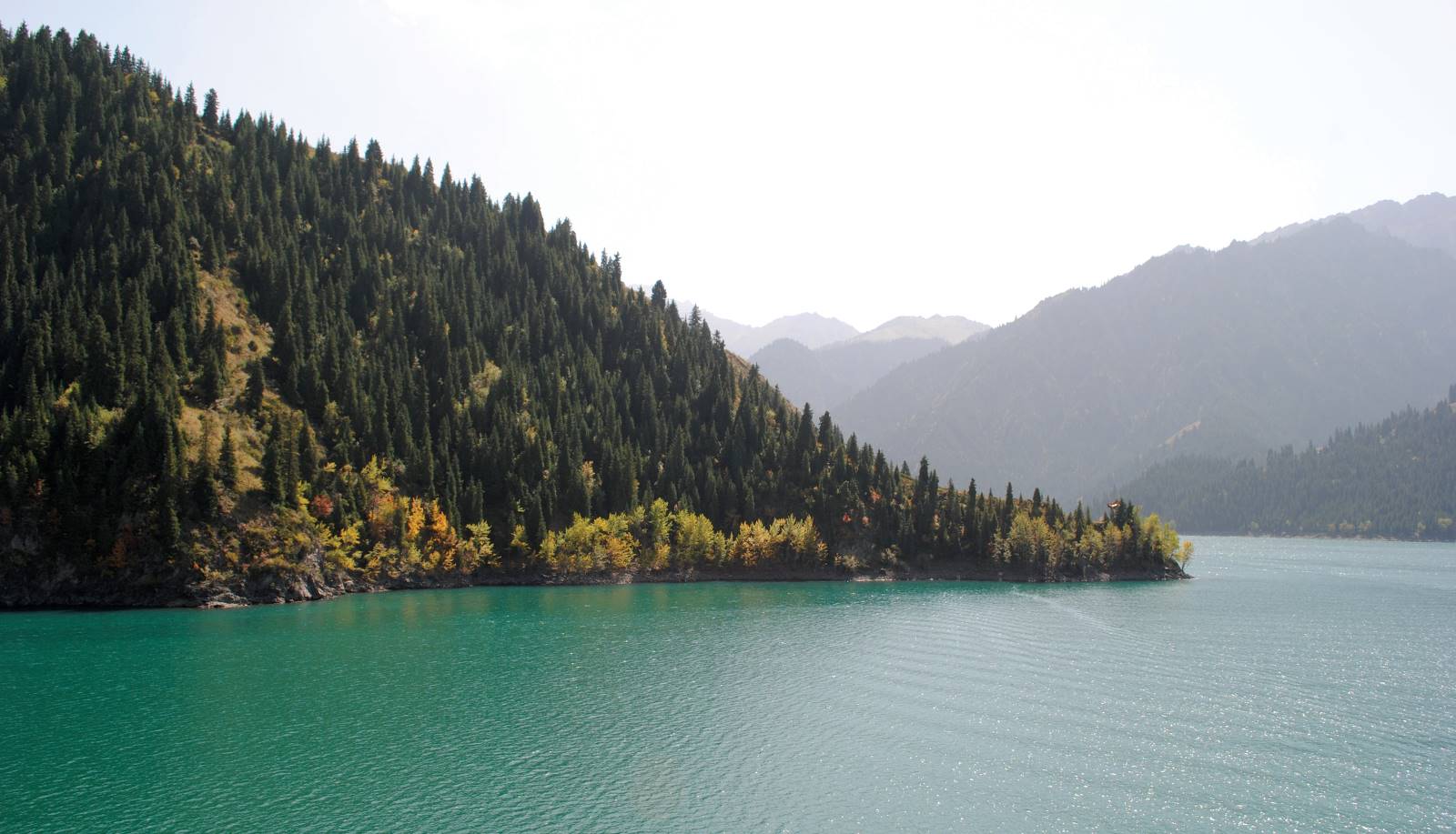 View over the spectacular Heaven's lake, China |  <i>Bec Leorke</i>