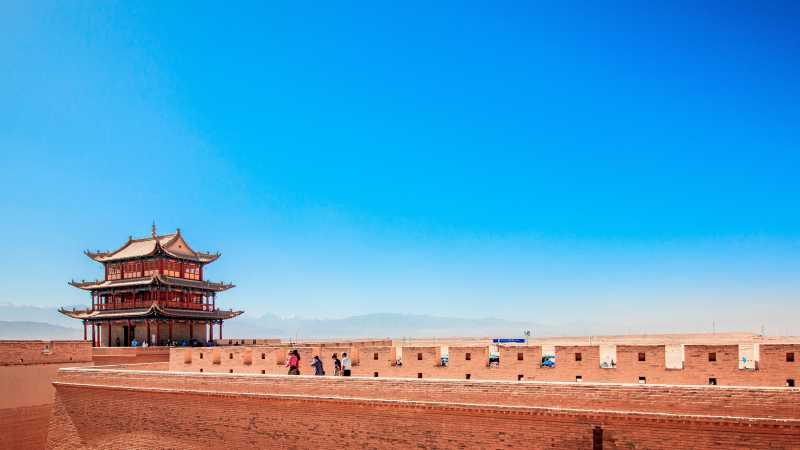 Jiayu Guan, the first fort at the west end of the Great Wall of China