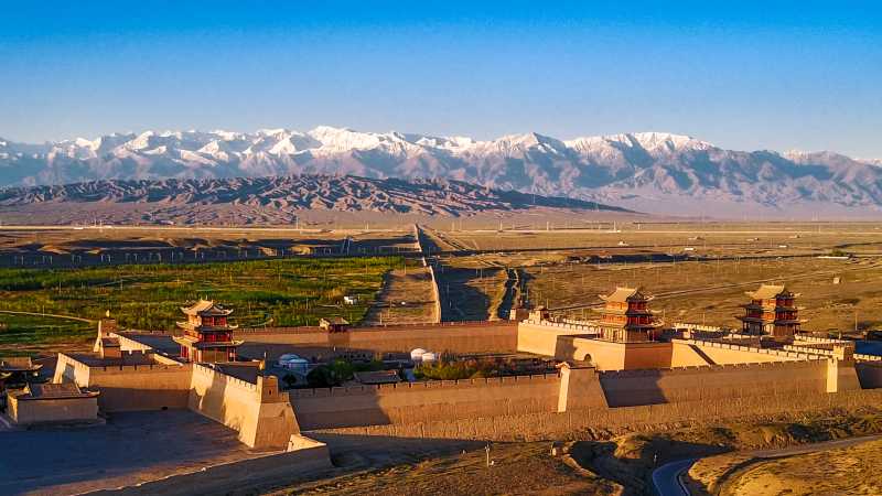 Jiayu Guan and the Qilian Mountains