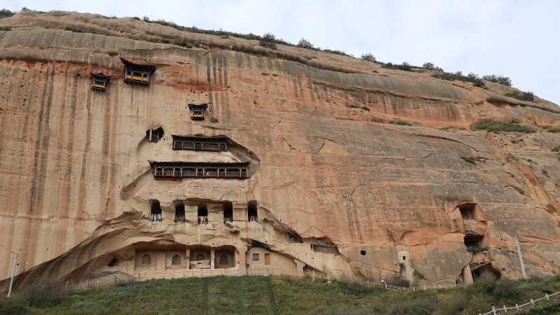 The Mati Temple Grottoes carved into Linsong Mountain - Western Silk Road: Chengdu to Jiayuguan, China