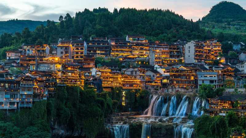 Wangcun Waterfall in the old town of Furong - Premium China: Natural Wonders & Cultural Highlights, China