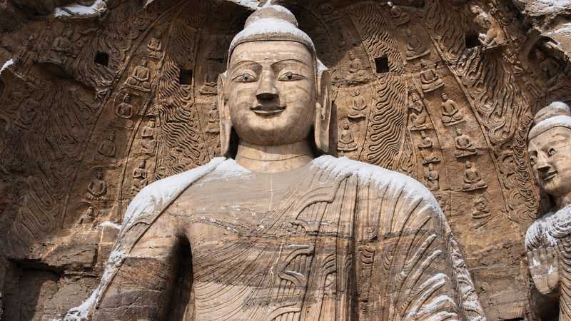 See the 1500 year old stone budda at Yungang Grottoes - Shanxi: Ancient China in Winter, China