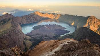 The crater lake of Mount Rinjani, Lombok