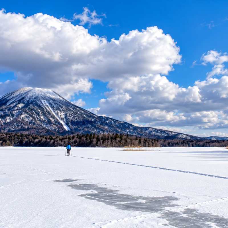Lake Akan looking towards Mount Oakan