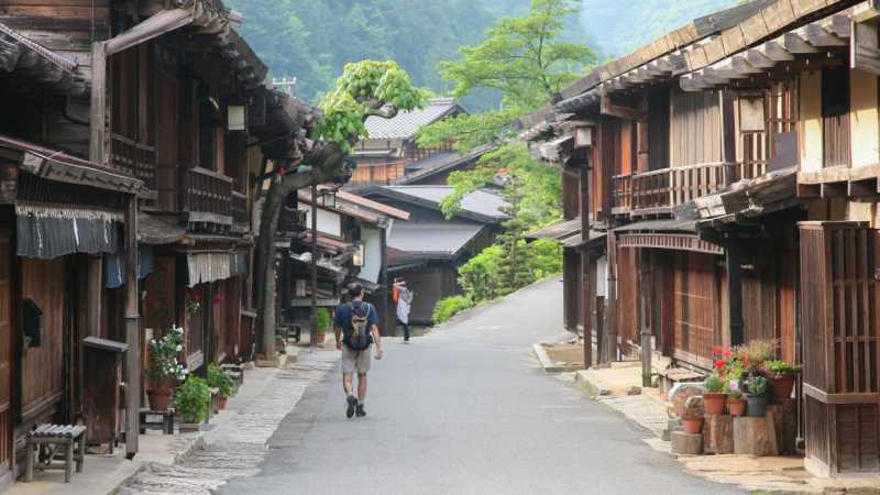Passing through historic postal towns on the Nakasendo Way