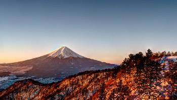 Views of Mount Fuji from the summit of Mount Mitsutoge, Japan