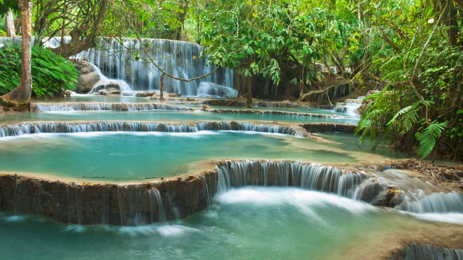 The enchanting turquoise pools of Kuang Si Falls