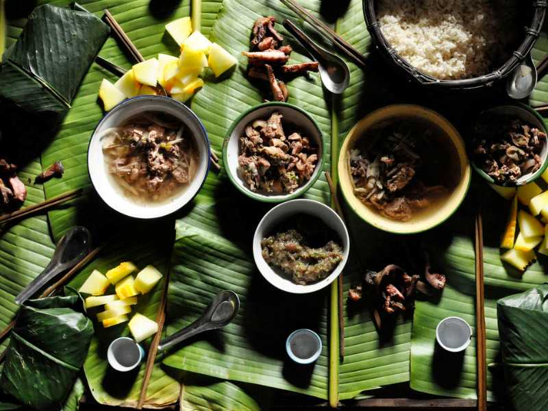 Laotian homestay meal