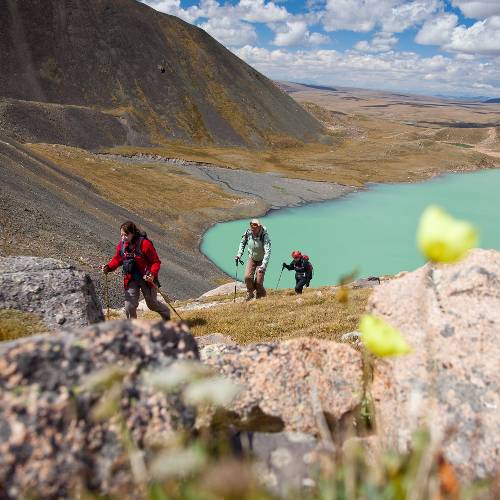 Spectacular glacial lake in Mongolia