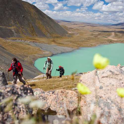 Spectacular glacial lake in Mongolia