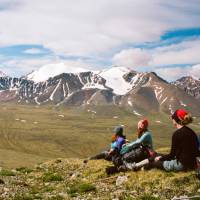 A well earned rest after a challenging day's trekking in western Mongolia. | Tessa Chan