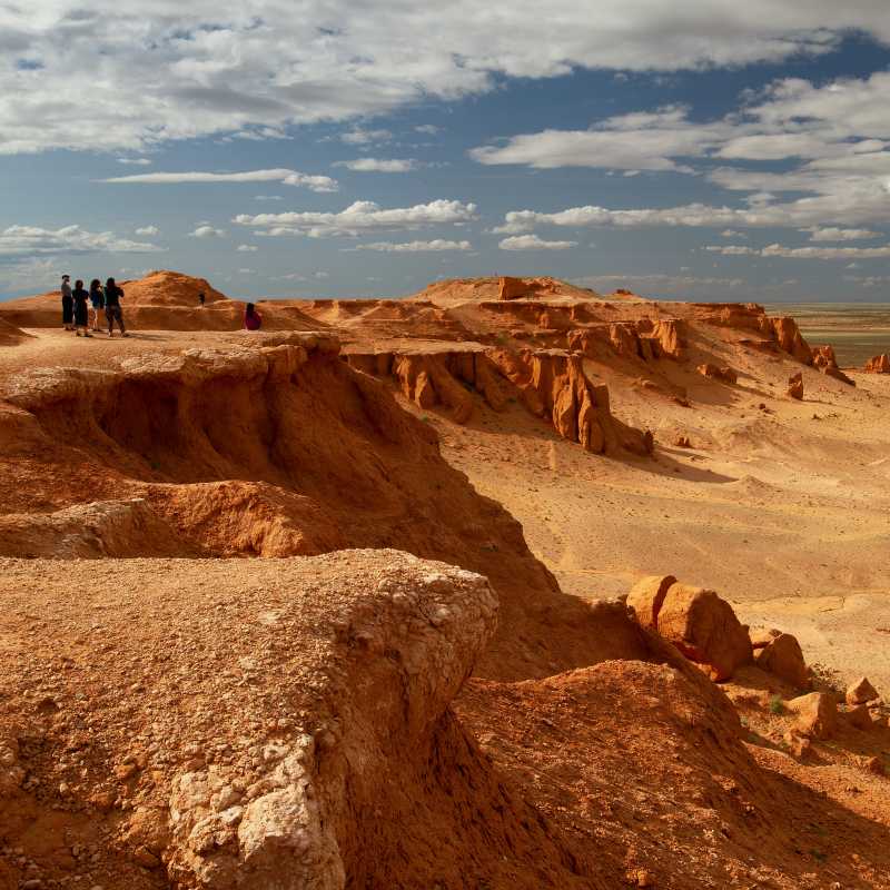 Explore fossil sites at Bayanzag aka the Flaming Cliffs