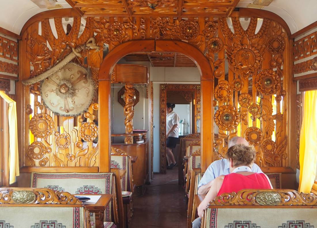 Trans Siberian Train dining car mongolia | <i>Kerren Knighton</i>