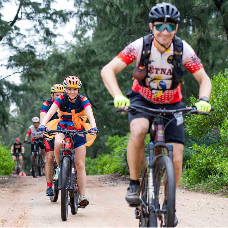 Cycling on rural roads on the way to Hue