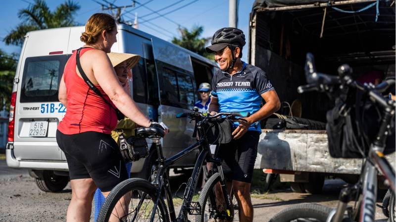 Our fully supported cycle trips offer backup vehicles, bike mechanics and quality local guides | Lachlan Gardiner
