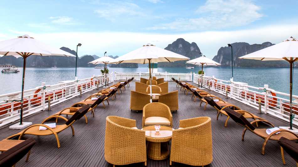 Relax on the shaded sun deck