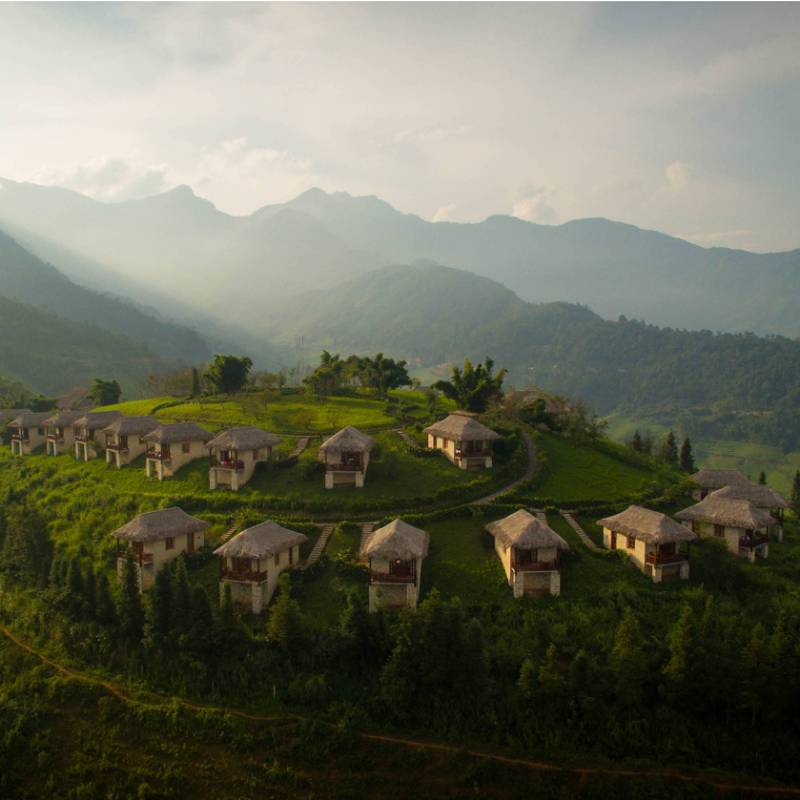 Stunning setting of the ecolodge in Sapa, Vietnam