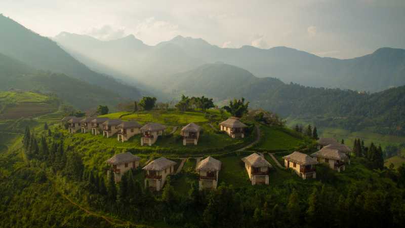 Stunning setting of the ecolodge in Sapa, Vietnam