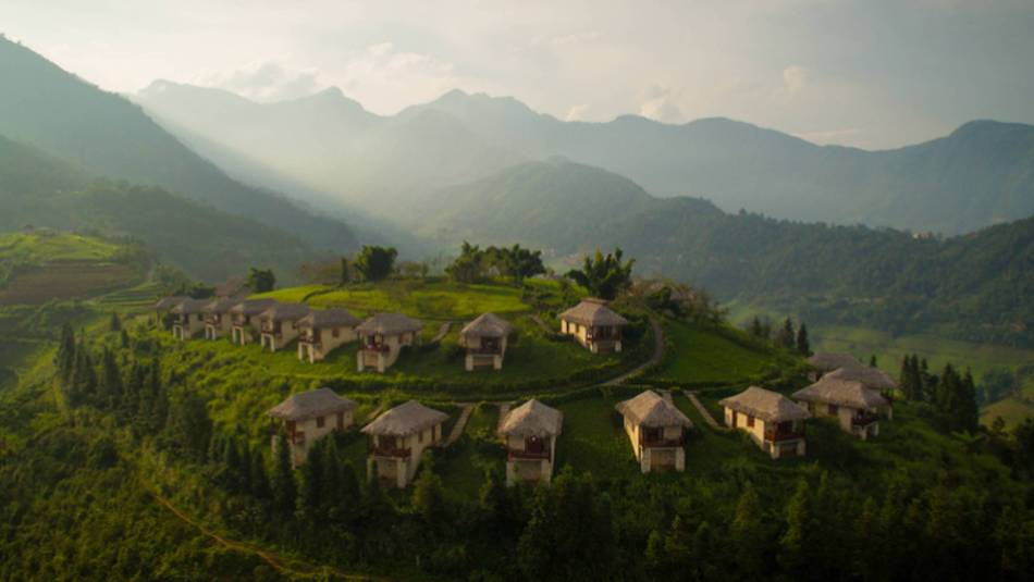 Stunning setting of the ecolodge in Sapa, Vietnam