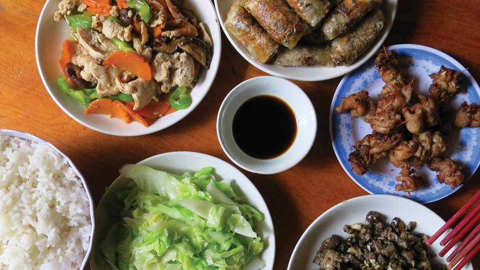 Simple Vietnamese homestay meal