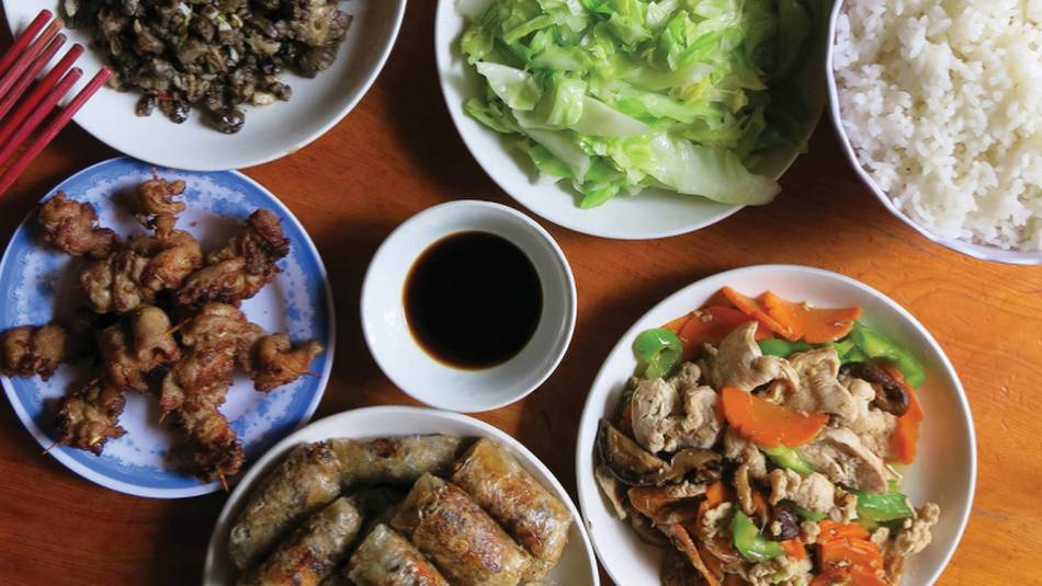Simple Vietnamese homestay meal