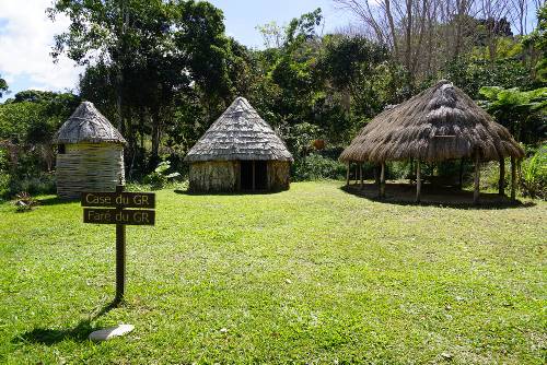 A typical Kanak hut campsite in New Caledonia