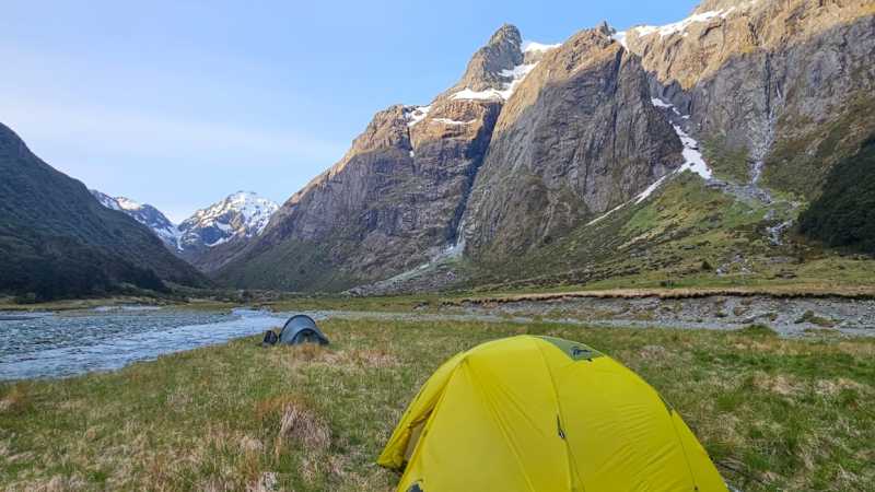 The perfect spot for a campsite - remote New Zealand at its best