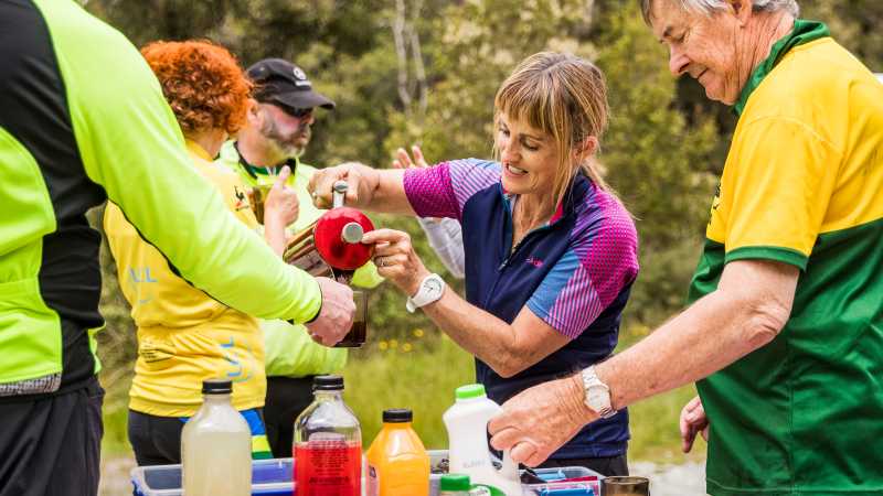 We take regular stops on the trail to refuel | Lachlan Gardiner