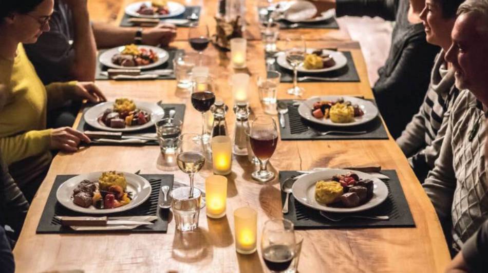 Delicious dinners served at Martins Bay Lodge | Hollyford Track