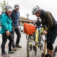 Guides making sure our bikes are ready to ride the trails | Lachlan Gardiner