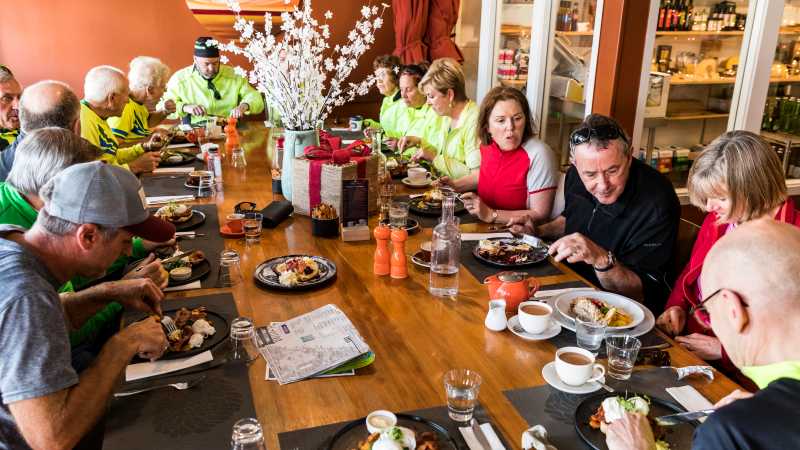 Fueling up before heading out on the trails for the day | Lachlan Gardiner