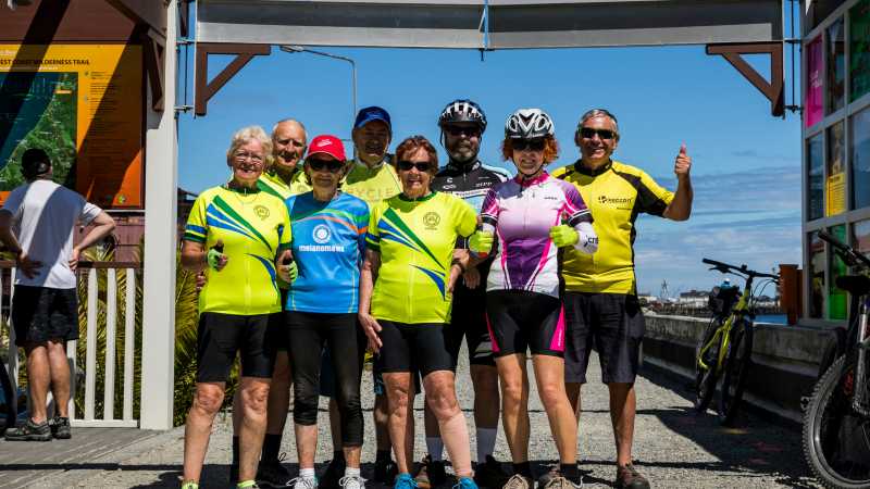 Celebratiions at the finish line in Greymouth | Lachlan Gardiner