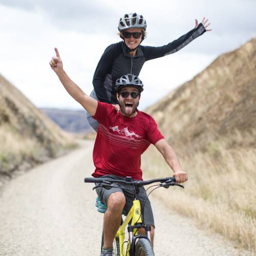 Having fun on New Zealand's Otago Rail Trail